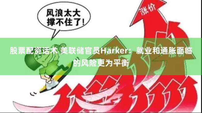 股票配资话术 美联储官员Harker：就业和通胀面临的风险更为平衡